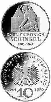 Karl Friedrich Schinkel 10 euro Duitsland 2006 Proof
